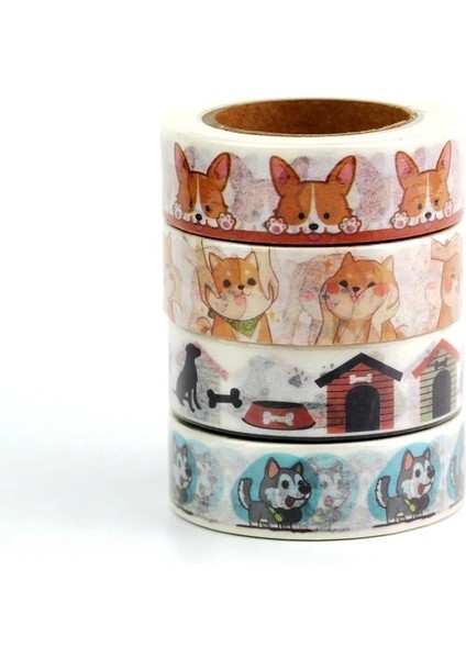 NO.457 Tarzı 1 Adet 1.5c Sevimli Köpek ve Kedi Washi Bant Seti Japon Kağıt Planlayıcısı Maskeleme Bandı Yapışkan Bantlar Çıkartmalar Dekor Kırtasiye Bandı (Yurt Dışından) fiyatları