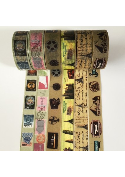 NO.1730 Tarzı S Beden Jiataihe Vintage Washi Bant Vintage Eyfel Kulesi Dıy Dekoratif Scrapbooking Planlayıcısı Maskeleme Bandı Yapışkan Bant Etiket Sticker S (Yurt Dışından) modelleri
