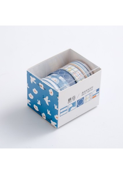 Şanslı Gün Stili Renkli Çizgi Doku Washi Bant Seti Yapışkan Maskeleme Kağıt Bant Dıy Ofis Kırtasiye Malzemeleri Dekorasyon Scrapbooking 5 Adet (Yurt Dışından)