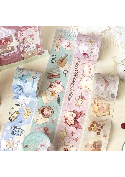 D Stili Sevimli Antika Dükkanı Serisi Maskeleme Washi Bant Kawaii Ayı Tavşan Dekoratif Yapışkan Bant Decora Diy Scrapbooking Sticker Etiket (Yurt Dışından) indirimleri