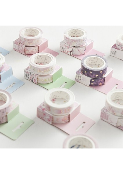 No.10 Tarzı Yeni Güzel Kiraz Çiçeği Yaldız Washi Bant Yapışkan Bant Dıy Scrapbooking Etiket Etiket Maskeleme Bandı (Yurt Dışından) modelleri