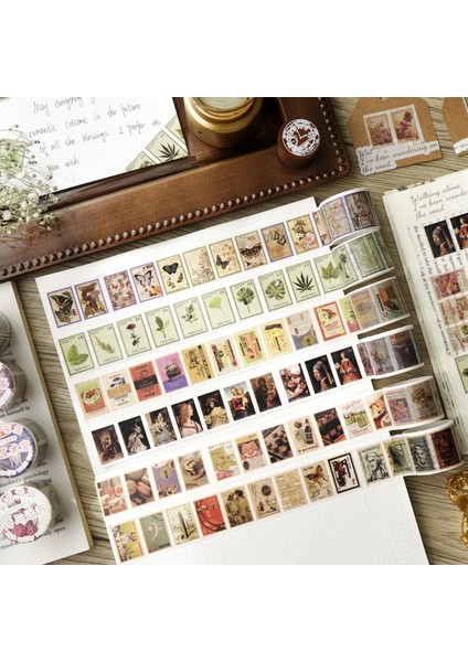 No.5 Tarzı 3cm * 2m Retro Bahçe Serisi Washi Bant Yapışkan Bant Dıy Scrapbooking Sticker Etiket Maskeleme Bandı Washi Bant (Yurt Dışından)
