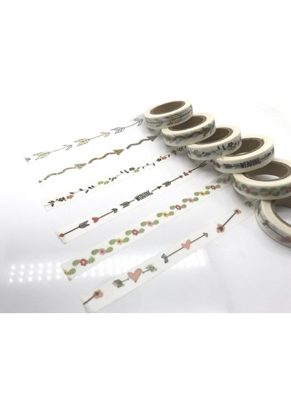 NO.1610 Tarzı S Beden Glitter Jiataihe Ince Washi Bant Ince Ok, Aşk, Cetvel, Küçük Çiçek Baskı Pirinç Bant Maskeleme Diy 1rolls Lot (Yurt Dışından) modelleri