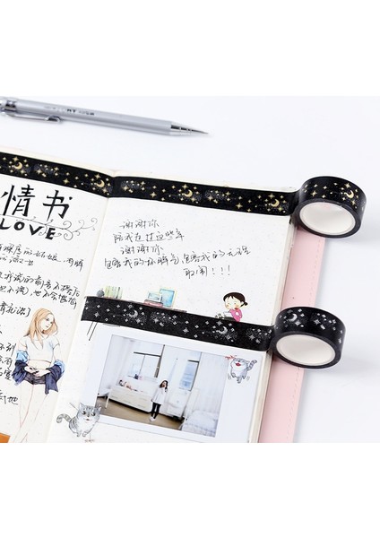 G Tarzı Yaratıcı Yanıp Sönen Altın Folyo Festivaller Kar Taneleri Mehtap Dileğiyle Ağaç Dekoratif Maskeleme Washi Bant Dıy Günlüğü Scrapbooking (Yurt Dışından)