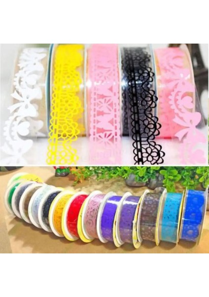 Siyah Stil mm Dıy Şeker Renk Washi Dantel Bant Etiket Rulo Dekoratif Scrapbooking Kağıt Maskeleme Bandı Kendinden Yapışkanlı Süsleme Bandı (Yurt Dışından) modelleri
