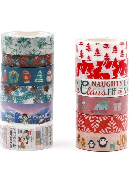 No.10 Tarzı Merry Christmas Folyo Maskeleme Washi Bant Dekoratif Yapışkan Bant Decora Diy Scrapbooking Sticker Etiket Kırtasiye (Yurt Dışından) fiyatları