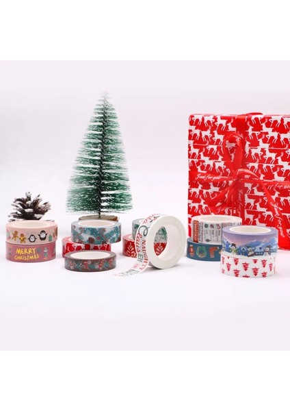 No.10 Tarzı Merry Christmas Folyo Maskeleme Washi Bant Dekoratif Yapışkan Bant Decora Diy Scrapbooking Sticker Etiket Kırtasiye (Yurt Dışından) indirimleri