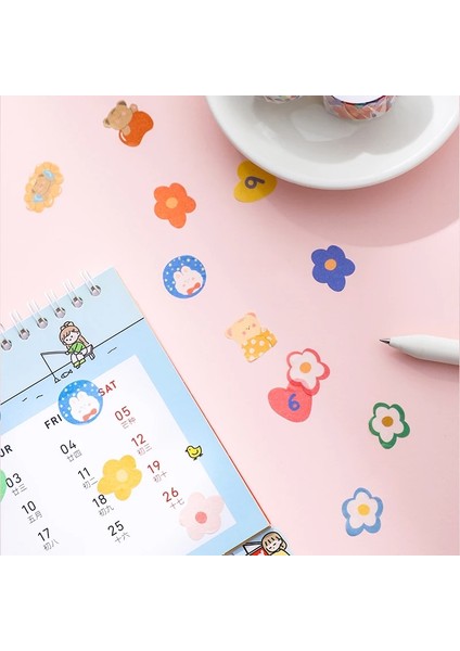 Bir Stil 1 Rulo Sevimli Karikatür Çıkartmalar Çiçek Ayı Desen Dıy Scrapbooking Dergisi Günlüğü Dekoratif Washi Bant Öğrenci Kırtasiye (Yurt Dışından) modelleri