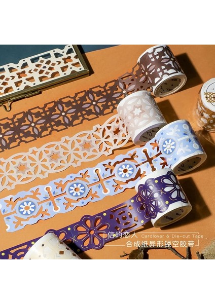 No.6 Tarzı Kuzey Afrika Tarzı Hollow Dergisi Washi Bant Dekoratif Yapışkan Bant Dıy Scrapbooking Sticker Etiket Japon Kırtasiye (Yurt Dışından)