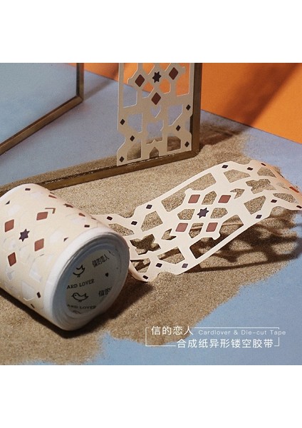No.6 Tarzı Kuzey Afrika Tarzı Hollow Dergisi Washi Bant Dekoratif Yapışkan Bant Dıy Scrapbooking Sticker Etiket Japon Kırtasiye (Yurt Dışından) fırsatları