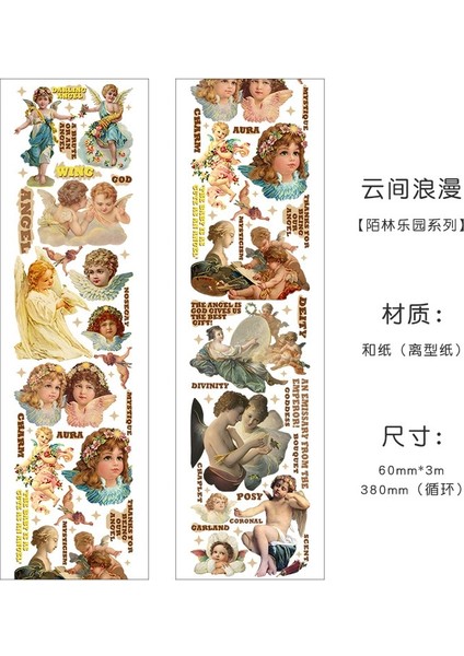 Bir Stil Retro Avrupa ve Amerika Melek Maskeleme Washi Bant Dekoratif Altın Yapışkan Bant Decora Diy Scrapbooking Sticker Etiket (Yurt Dışından) fiyatları