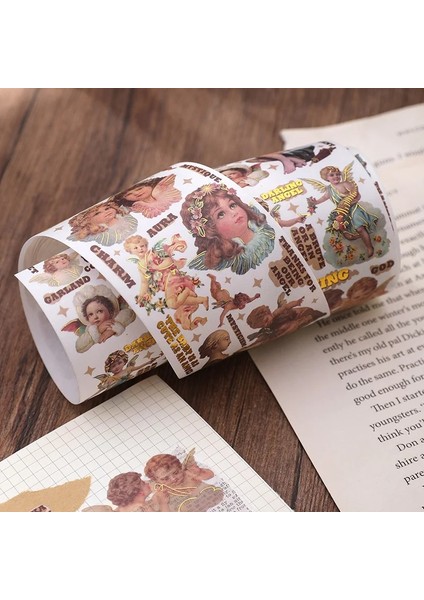 Bir Stil Retro Avrupa ve Amerika Melek Maskeleme Washi Bant Dekoratif Altın Yapışkan Bant Decora Diy Scrapbooking Sticker Etiket (Yurt Dışından) modelleri