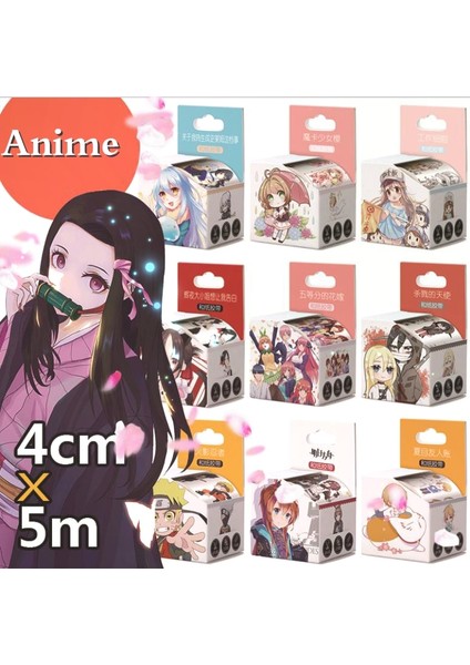 Shilaimu Tarzı 4CMX5M Japon Animasyon Maskeleme Muslukları Washi Bant Etiketler Scrapbooking Anime Severler Otaku Kültür Sevimli Kırtasiye (Yurt Dışından) fiyatları