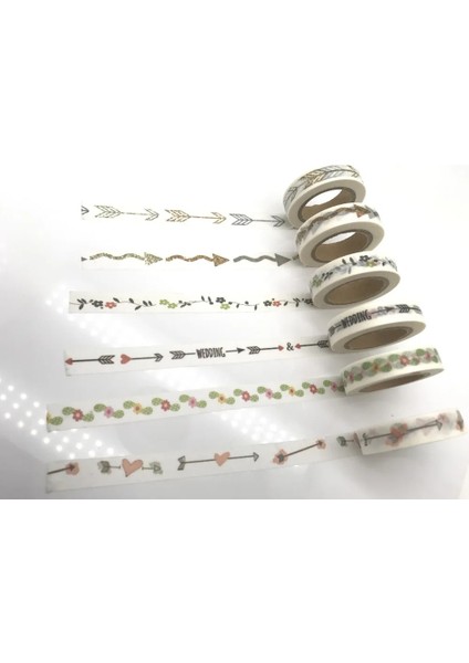 NO.1610 Tarzı S Beden Glitter Jiataihe Ince Washi Bant Ince Ok, Aşk, Cetvel, Küçük Çiçek Baskı Pirinç Bant Maskeleme Diy 1rolls Lot (Yurt Dışından) indirimleri