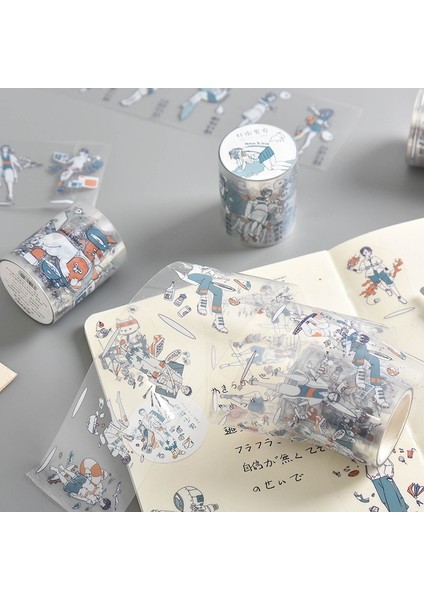 J Tarzı Sevimli Kız ve Erkek Günlük Pvc Şeffaf Maskeleme Washi Bant Dekoratif Yapışkan Bant Dekorasyon Diy Scrapbooking Sticker Etiket (Yurt Dışından) modelleri