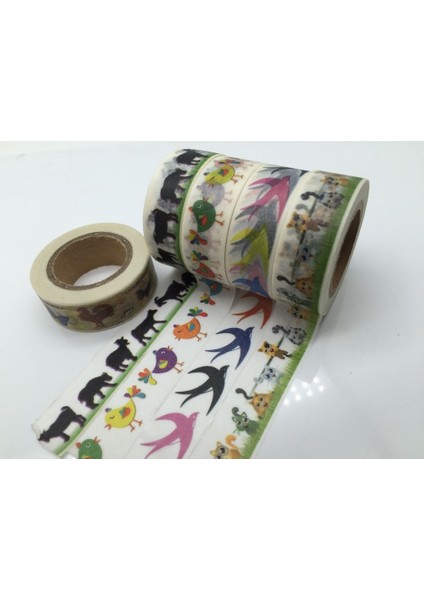 NO.1617 Stili S Beden Jiataihe Washi Bant Unicorn Robot Kelebek Kaplumbağa Kedi Inek Yutmak Kaplan Sheeken Karınca Ördek Tavşan Köpek Örümcek Flamingo (Yurt Dışından)