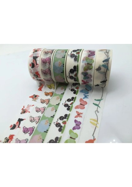 NO.1617 Stili S Beden Jiataihe Washi Bant Unicorn Robot Kelebek Kaplumbağa Kedi Inek Yutmak Kaplan Sheeken Karınca Ördek Tavşan Köpek Örümcek Flamingo (Yurt Dışından)