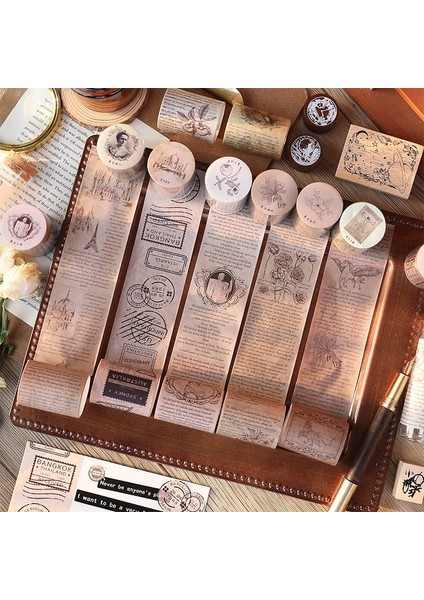 E Stili Vintage El Yazması Washi Bant Antika Japon Maskeleme Bantları Scrapbooking Dergisi Planlayıcısı Için Dekoratif Diy Craft Hediye Paketleme (Yurt Dışından) modelleri