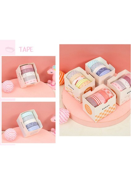 No.7 Tarzı 5rollsbox Set Dekoratif Kırtasiye Malzemeleri Maskeleme Bandı Washi Bant Scrapbooking Yapıştırıcı (Yurt Dışından) fırsatları
