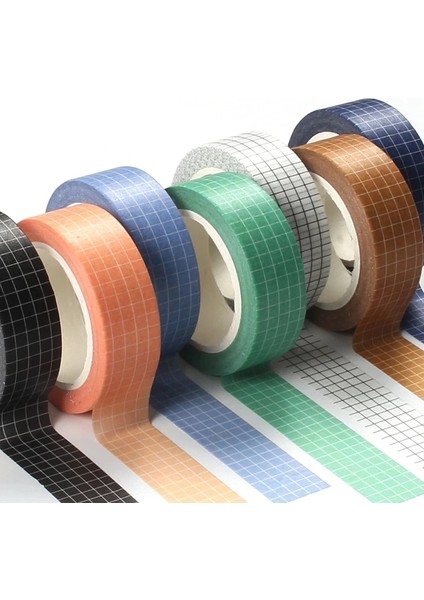 NO.531 Tarzı Saf Renk Izgara Washi Bant Seti Maskeleme Bandı Günlük Tutma Malzemeleri Yıkanan Bant Düzenleyici Washitape Kırtasiye Sticker Karalama Defteri (Yurt Dışından) fiyatları
