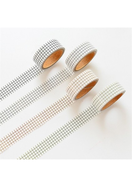 Izgara Stili 4 Rollslot Japon Washi Maskeleme Bandı Seti Izgara Şerit Nokta Kağıt Maskeleme Bantları Washi Bant Dıy Scrapbooking Sticker (Yurt Dışından) fiyatları
