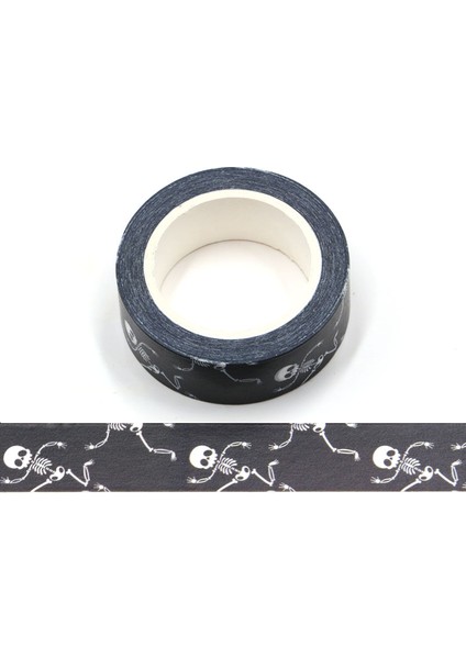 No.4 Tarzı Cadılar Bayramı Folyo Washi Bant Yarasa Iskeleti Yapışkan Bant Dıy Scrapbooking Etiket Etiket Maskeleme Bandı (Yurt Dışından)