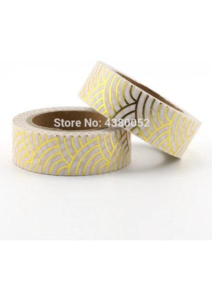 G237 Stili 1 Adet Yüksek Li Altın Folyo 10M Kağıt Bant Nokta, Şerit, Ananas, Kalp Noel Dekoratif Washi Bant Altın Washi Bant (Yurt Dışından)
