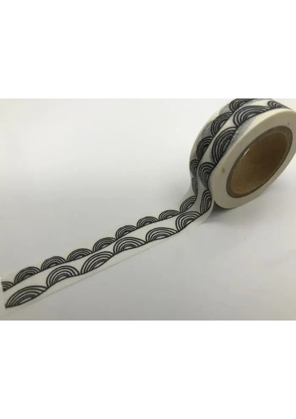 NO.2250 Stili S Beden Japon Jiataihe Washi Bant Siyah Dekoratif Çizgili, Bant Karalama Defteri Kağıt Maskeleme Etiket Seti Fotoğraf Albümü Washi Bant Seti (Yurt Dışından)