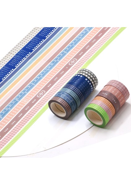 NO.632 Tarzı Yenı Sevimli 10 M Izgara Washi Bant Japon Kağıt Dıy Planlayıcısı Maskeleme Bandı Yapışkan Bantlar Çıkartmalar Dekoratif Kırtasiye Bantları (Yurt Dışından) modelleri