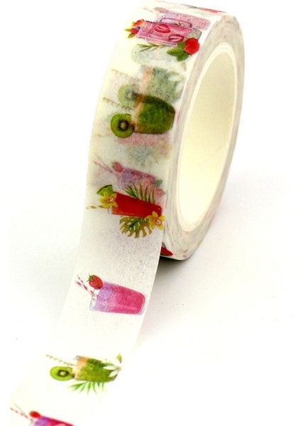 NO.564 Tarzı 1.5c Çilek Karpuz Muz Limon Kiraz Dekor Meyve Washi Bant Dıy Scrapbooking Maskeleme Bantları Okul Ofis Malzemeleri (Yurt Dışından)