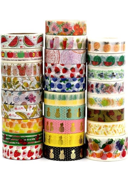 NO.564 Tarzı 1.5c Çilek Karpuz Muz Limon Kiraz Dekor Meyve Washi Bant Dıy Scrapbooking Maskeleme Bantları Okul Ofis Malzemeleri (Yurt Dışından) modelleri