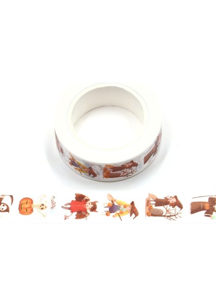 No.9 Tarzı Cadılar Bayramı Folyo Washi Bant Yarasa Iskeleti Yapışkan Bant Dıy Scrapbooking Etiket Etiket Maskeleme Bandı (Yurt Dışından)