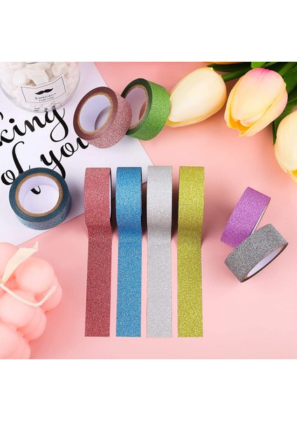 Altın Tarzı 10M Glitter Washi Bant Renkli Kırtasiye Scrapbooking Dekoratif Yapışkan Bantlar Dıy Renk Maskeleme Bandı Hediye Için Sparkle Bant (Yurt Dışından) indirimleri