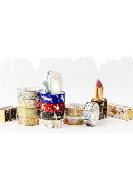 Bir Stil Maskeleme Washi Bant Altın Folyo Folyo Diy Craft Glitter Vinç Kağıt Yapışkan Yapıştırıcı Chinease Desen Kırtasiye Okul Malzemeleri (Yurt Dışından) modelleri