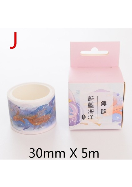 J Tarzı x Balina ve Deniz Kabuğu Washi Bant Dıy Hediye Paketleme Için Scrapbooking ve Craftsticky Yapışkanlı Kağıt Maskeleme Bandı (Yurt Dışından) fiyatları