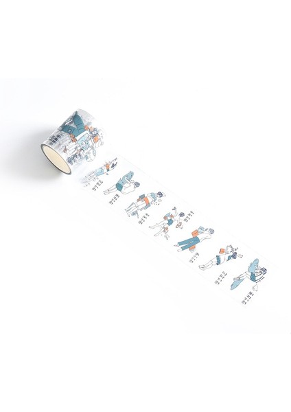 C Stili Sevimli Kız ve Erkek Günlük Pvc Şeffaf Maskeleme Washi Bant Dekoratif Yapışkan Bant Dekorasyon Diy Scrapbooking Sticker Etiket (Yurt Dışından)