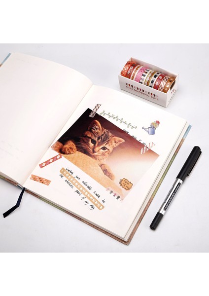 B Tarzı Folyo Altın Washi Bant Seti Çiçek Kedi Diy Dekoratif Maskeleme Scrapbooking Telefon Diy Dekorasyon Için Yapışkan Yapışkan Bant (Yurt Dışından)