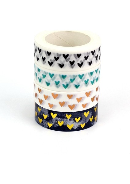 NO.587 Tarzı 10M Dekor Sevimli Japon Kağıt Sevgililer Washi Bant Kalpler Seti Bakır Folyo Siyah Dıy Planlayıcısı Maskeleme Bantları Okul Ofis Malzemeleri (Yurt Dışından) fırsatları