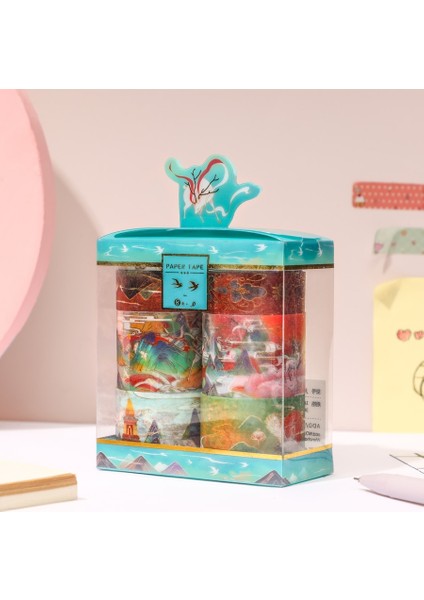 Scrapbooking Tarzı S Beden Washi Bant ve Altın Yaprak Kırtasiye Kawaii Scrapbooking Sevimli Çıkartmalar Maskeleme Bandı Retro Washitape Pet Adhesiva Decorativa (Yurt Dışından)