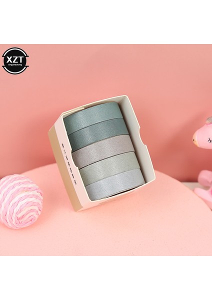 Düz Renk 1 Stil 5 Rulo Düz Renk Washi Bant Düzenleyici Dekoratif Maskeleme Bandı Seti Sevimli Scrapbooking Yapışkan Bant Okul Kırtasiye (Yurt Dışından)