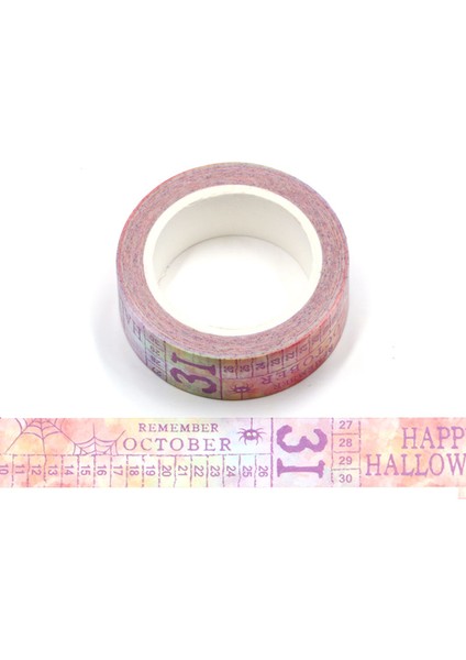 No.7 Tarzı Cadılar Bayramı Folyo Washi Bant Yarasa Iskeleti Yapışkan Bant Dıy Scrapbooking Etiket Etiket Maskeleme Bandı (Yurt Dışından)