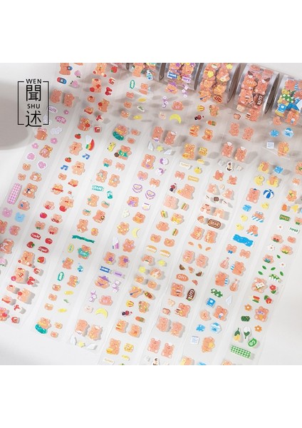 F Stili Ayı Tema Kawaii Washi Bant Scrapbooking Çıkartmalar Sevimli Etiket Ruloları Kendinden Yapışkanlı El Sanatları Planlayıcısı Için Diy Dekorasyon Çıkartmaları (Yurt Dışından)