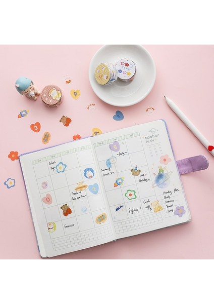 C Stili 1 Rulo Sevimli Karikatür Çıkartmalar Çiçek Ayı Desen Dıy Scrapbooking Dergisi Günlüğü Dekoratif Washi Bant Öğrenci Kırtasiye (Yurt Dışından) fırsatları