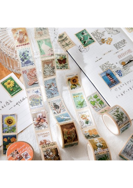 F Stili Pul Tarzı Washi Maskeleme Bandı Çiçek Sevimli Hayvan Melek Gezegen Dekorasyon Scrapbooking Için Diy Etiket Sanat Projesi Dergisi Planlayıcısı (Yurt Dışından)