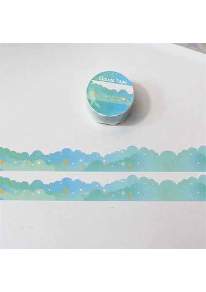 No.8 Stili Mınkys Yeni 5 M Kawai Yıldız Bulut Washi Bant Scrapbooking Dergisi Sahne Çerçeve Dekorasyon El Çadır Degrade Bulutlar Kağıt Bant (Yurt Dışından)