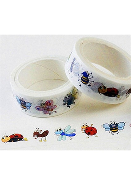 15MM Tarzı Böcek Bantları Sevimli Hayvan Kedi Mavi Kuş Scrapbooking Washi Bant Dıy Öğrenci Noel Hediyesi Için Sabit Ofis Malzemeleri (Yurt Dışından)