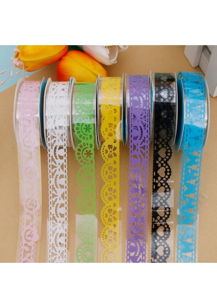 Yeşil Stil mm Dıy Şeker Renk Washi Dantel Bant Etiket Rulo Dekoratif Scrapbooking Kağıt Maskeleme Bandı Kendinden Yapışkanlı Süsleme Bandı (Yurt Dışından) fiyatları