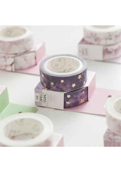 No.6 Tarzı 15MM x 5m Japonya Tarzı Romantik Washi Bant Dalga Vinç Sakura Maskeleme Bandı Scrapbooking Dekoratif Etiket Okul Desteği (Yurt Dışından)