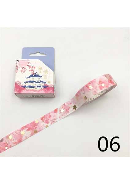 No.6 Tarzı 15MM x 5m Japonya Tarzı Romantik Washi Bant Dalga Vinç Sakura Maskeleme Bandı Scrapbooking Dekoratif Etiket Okul Desteği (Yurt Dışından) fiyatları