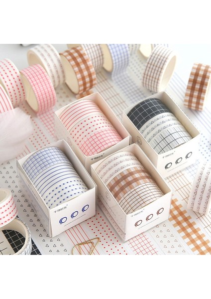 Stil 7 Stil Chihiro Zaman El Hesabı Washi Bant Seti Kawaii Taban Düz Renk Kafes Sınır Etiket Maskeleme Bandı Dıy Günlüğü Albüm Planlayıcıları (Yurt Dışından)